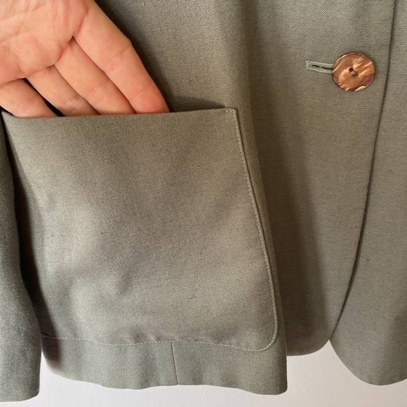 Vintage Evan Picone sage green linen blend blazer - Picture 12 of 15